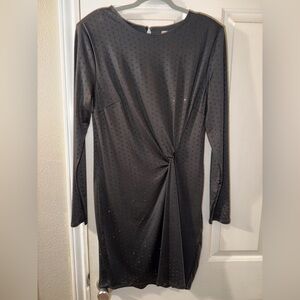 H&M Black Long Sleeve Dress with Twist Detail